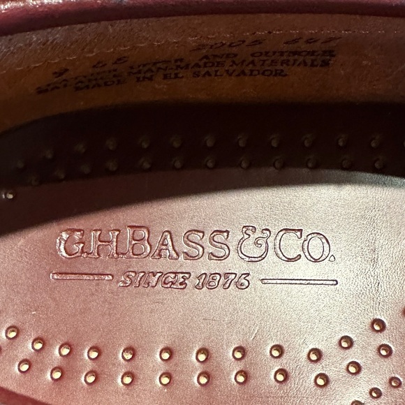 G.H. Bass Men's Larson Weejuns Leather Wine Penny Loafer 9 EE - $175 - Picture 6 of 9